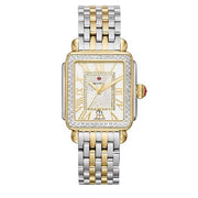 MICHELE Deco Madison Diamond Two-Tone 18K Gold-Plated Diamond Dial Watch